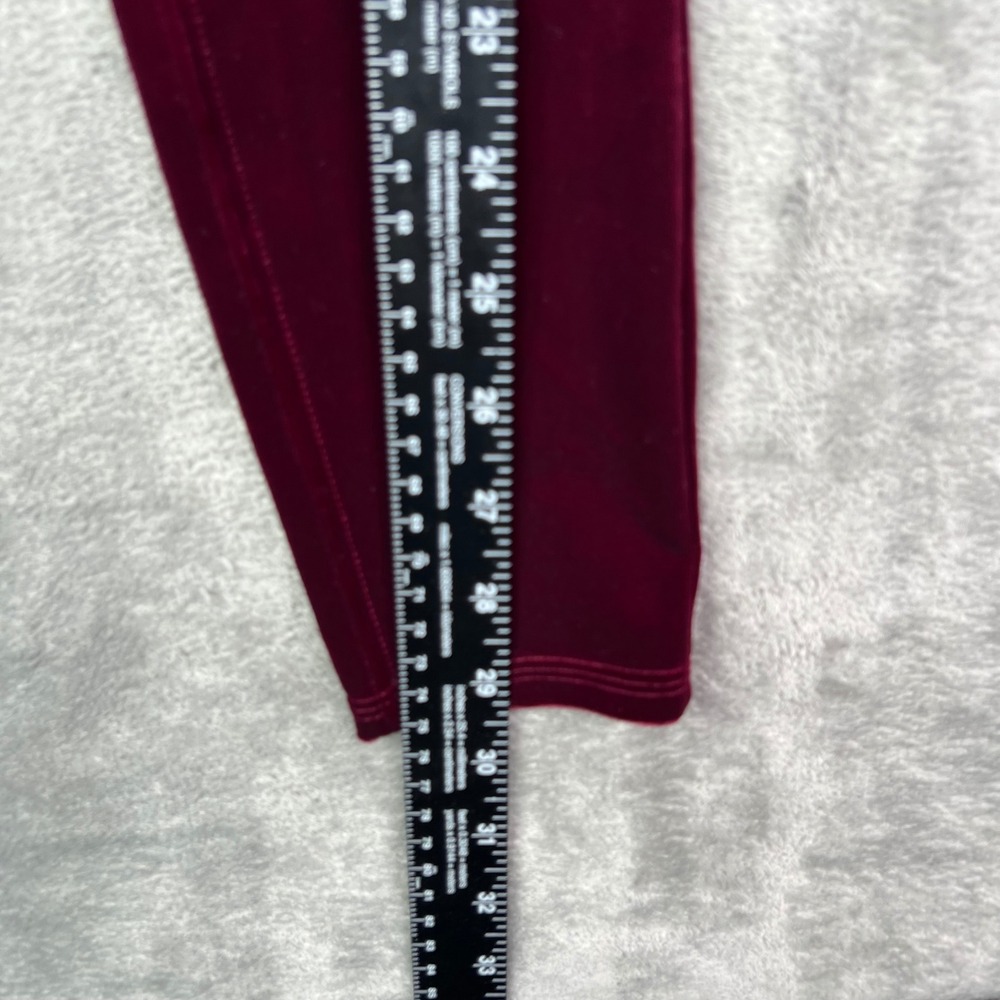 Spanx Velvet Leggings Womens Small Rich Burgundy Solid High Waisted Luxe Stretch - Picture 6 of 12